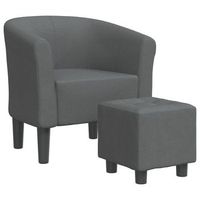 sillon lounge comodo asiento de diseno moderno con reposapies en tela gris oscuro dec026422