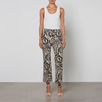 weekend max mara cadmio stretch cotton trousers - uk 10