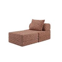sofa modular 1 lugar  puff convertible tweed terracota