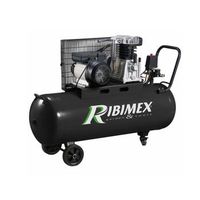 ribimex compresor de aire de 3 hp con tanque de 100 litros y transmision por correa de doble cilindro - prcomp3100cr