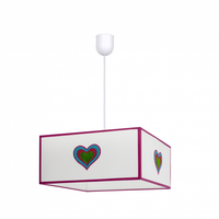 lampara colgante amor 1xe27 blancorosa regx35x35 de fabrilamp