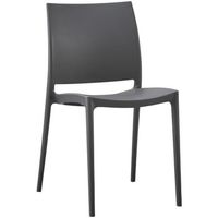 silla de jardin meton plastico gris oscuro 49x42x81 cm clp