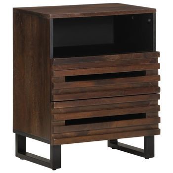 Mesita De Noche Madera Maciza De Mango 50x34x62 Cm Vidaxl