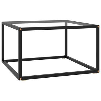 Mesa De Centro Con Vidrio Templado Negro 60x60x35 Cm Vidaxl