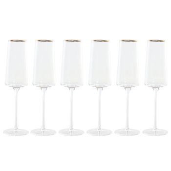 Copa Set 6 Cristal 6,5x6,5x25 400ml Rayado