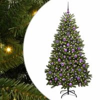 arbol de navidad artificial verde 180 cm pvc y metal vidaxl