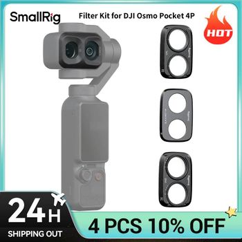 Kit de Filtros SmallRig 4P para DJI Osmo Pocket 4P con Filtro CPL VND1-5, Filtro de Difusión Negra 1/4, Paño de Limpieza 6649