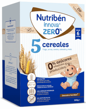 Nutribén Innova Papilla Zero% de 5 Cereales +6m 500 gr