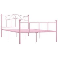 cama matrimonial  cama para adultos  estructura de cama de metal rosa 140x200 cm