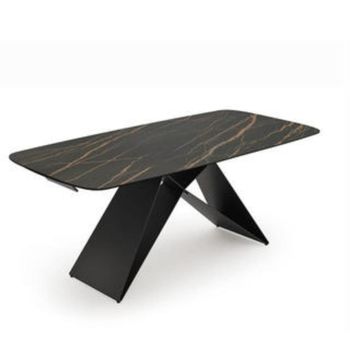 Mesa extensible de cerámica sobre cristal templado 200/280x100 cm 76h