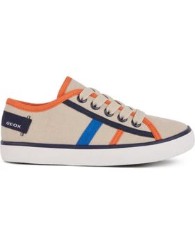 de GEOX ZAPATILLAS VESTIR LONA BEIGE-ORANGE