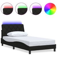 estructura cama con led sin colchon tela negro 100x200 cm vidaxl