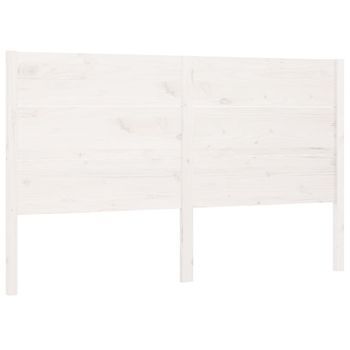 Cabecero Cama | Panel De Cabecera Madera Maciza De Pino Blanco 206x4x100 Cm
