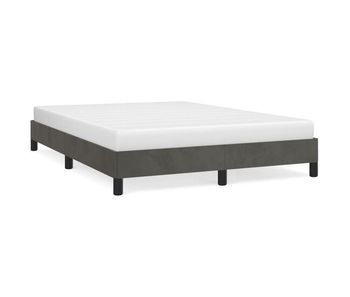 Estructura de cama de terciopelo gris oscuro 140x190 cm