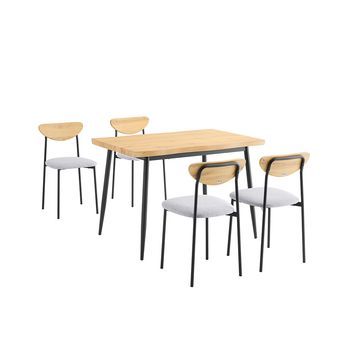 Sobuy Juego De Mesa De Cocina De 5 Piezas Con 4 Sillas, Mesa Alta Compacta