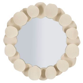 Espejo De Pared De Metal Color Crema 85x7,5x85 Cm