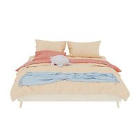 cama minimalista 160x200 - base baja estilo moderno terciopelo holandes - beige