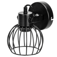 aigostar lampara de pared retro e27 aplique de pared diseno de jaula ajustable interior vintage adecuada para dormitorio escalera pasillo  salon negro sin bombilla