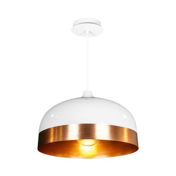 Lámpara De Techo Edison Lumit 60w Altura Regulable Blanco/oro Ø33 Cm