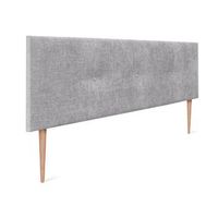 cabecero de lana natural con botones 160x105cm con patas camas 150160 - gris claro