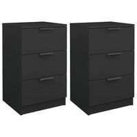 juego de 2 mesitas de noche - mesillas negro 40x36x65 cm mc5817