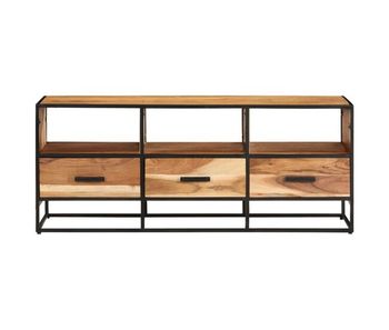 Mueble tv - mesa de tv madera maciza de acacia 110x30x45 cm
