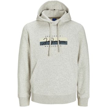 Jack & Jones Jersey 12274585 JORFREDERIKSBERG BOX SCRIPT SWEAT HOOD WHITE MELANGE para hombre