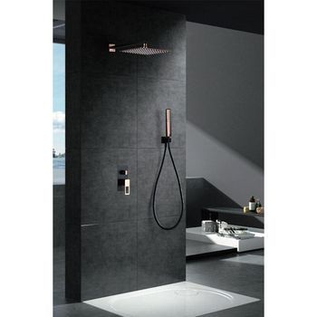 Imex – Suecia Conjunto De Ducha Monomando Negro Oro Rosa Negro Oro Rosa