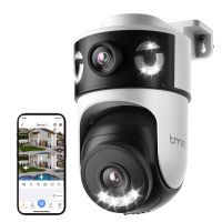 camara de seguridad wifi de 10mp 5k con doble lente y doble pantalla zoom digital 4x videovigilancia vision nocturna deteccion de personas