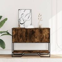 mesa consolamesa de entradamesa auxiliar madera de ingenieria roble ahumado 100x35x745 cm