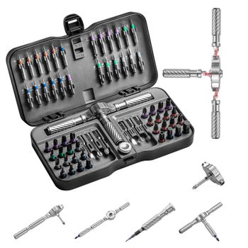 Juego de destornilladores de trinquete multifunción VMAN 66 en 1, Mini Kit de herramientas de reparación con puntas magnéticas múltiples, herramienta doméstica para PC y escritorio, Etc.