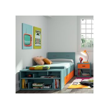Mathy by Bols Single Bed in Madaket Design with Optional Trundle Drawer - Mathy Ochre