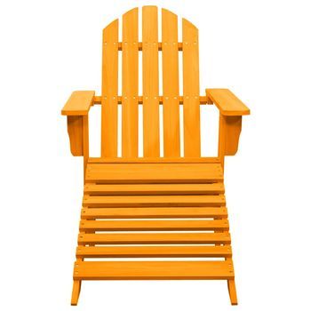 Silla Jardín | Silla De Exterior | Sillón Adirondack Con Otomana Madera Maciza Abeto Naranja