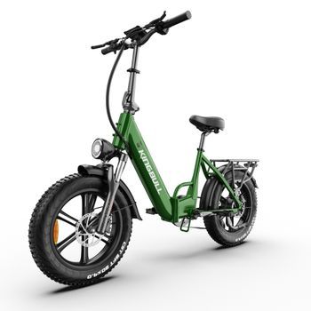 Bicicleta Eléctrica Plegable Kingbull Literider 2.0, Fat Bike 20×4.0, Frenos Hidráulicos, Verde