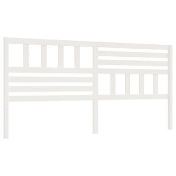 Cabecero De Cama | Panel De Cabecera Madera Maciza De Pino Blanco 186x4x100 Cm