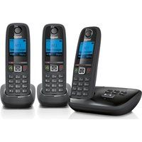 gigaset al415a cordless phone with answering machine - triple handsets black
