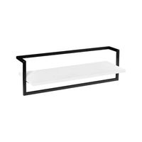 toallero con espacio de almacenaje para articulos de bano estante practico de pared de hierro negro betania