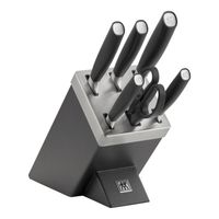 zwilling all  star 7-pzs taco de cuchillos plata antracita