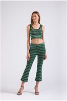 pantalones cropped flare tejido jacquard rhombus multiverd 44