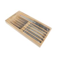 bloque 6 cuchillos carne  multicolor