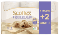 scottex papel higienico dermo cuidado 6 rollos