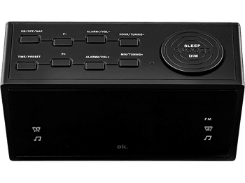 Radio despertador - ok. OCR 310, Pantalla LED de 1.2 '', 2 Tipos Alarma, FM, Negro