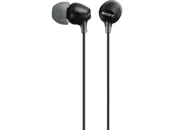 Auriculares de botón - Sony MDR-EX15LPB, 8Hz 22.000Hz, 100dB/mW, Botón, Tapones Silicona, Iman Neodimio, Negro