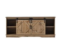 mueble tv grande 150x40x60 cm - 2 puertas correderas estantes ajustables diseno moderno vintage - marron