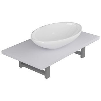 Conjunto De Muebles De Baño 2 Piezas Cerámica Blanco Vidaxl