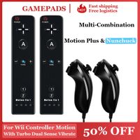 para nintendo wiiwii u joystick 2 en 1 juego de controlador inalambrico remoto gamepad motion plus con funda de silicona videojuego