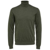 selected jersey noos berg roll neck knit - forest green para hombre