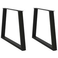 patas para mesa de comedor en forma de v 2 unidades color negro 100 x 72-733 cm acero vidaxl