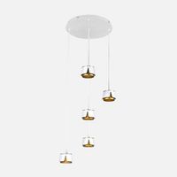 fabrilamp plafon domenica 5 x gx53 blanco oro 45w 4000k 4000lm bombillas