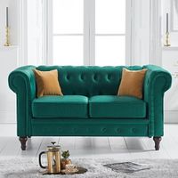 calama green velvet 2 seater sofa